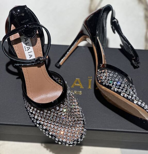 Туфли Alaïa женский стразы черный 155962
