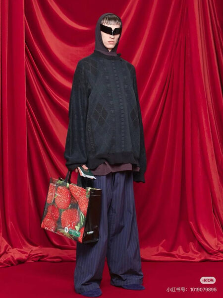 Мужской свитер Balenciaga мужской вязаная ткань графитовый 170757-6