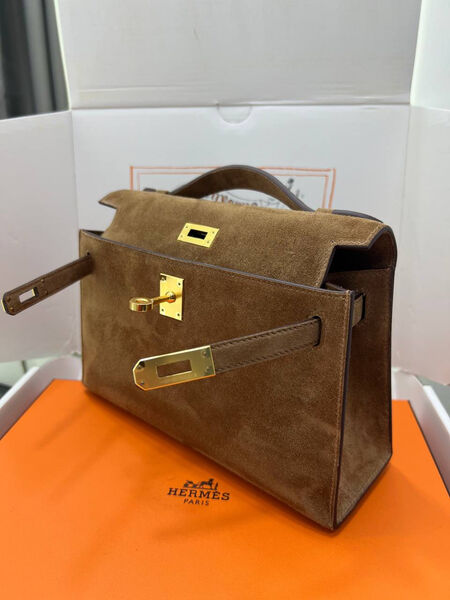 Сумка Hermèskelly Pochette женский замша 155745-4
