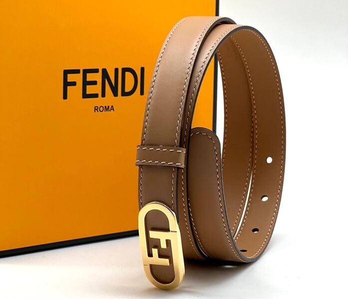 Женский ремень Fendi женский кожа бежевый 21497