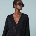 Кардиган Gucci женский вязаная ткань черный 128534-2