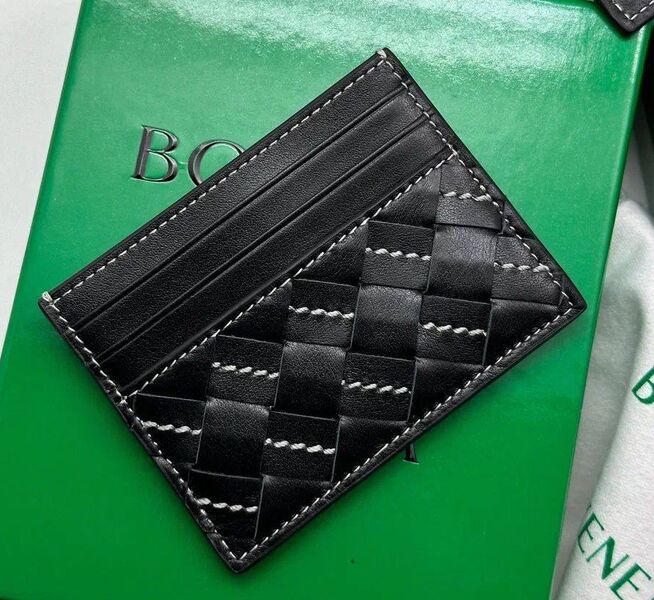 Картхолдер Bottega Veneta мужской кожа черный 195495