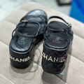 Босоножки Chanel женский кожа черный 112860-3