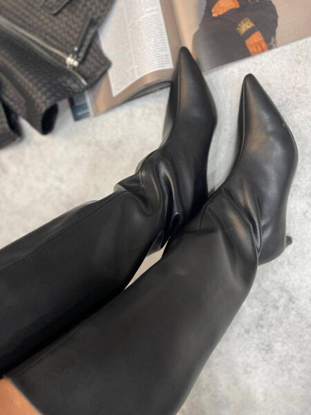 Сапоги Jil Sander женский кожа черный 127528-5