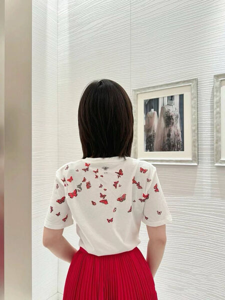Футболка Christian Dior женский бордовый 137582-3