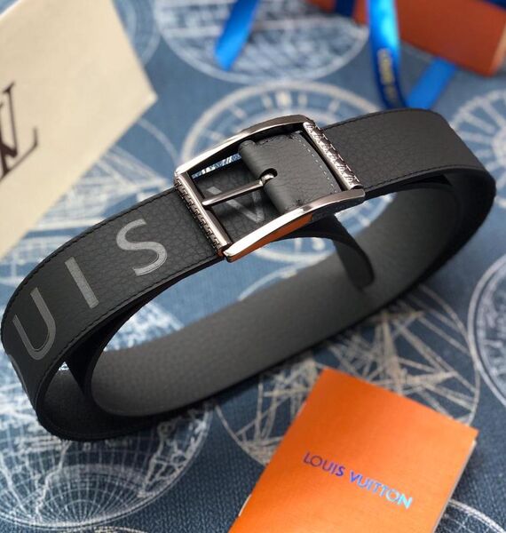 Ремень Louis Vuitton мужской кожа черный 63672