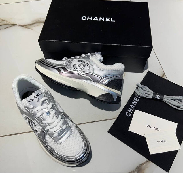 Кроссовки Chanel женский кожа графитовый 101718-3
