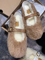 Угги Ugg Slipper женский кожа бежевый 167661-1