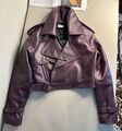 Куртка Saint Laurent женский кожа бордовый 126178-1