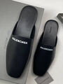 Мужские шлепки Balenciaga мужской кожа черный 190689-5