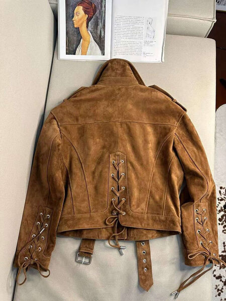 Куртка Saint Laurent женский замша бежевый 194761-5