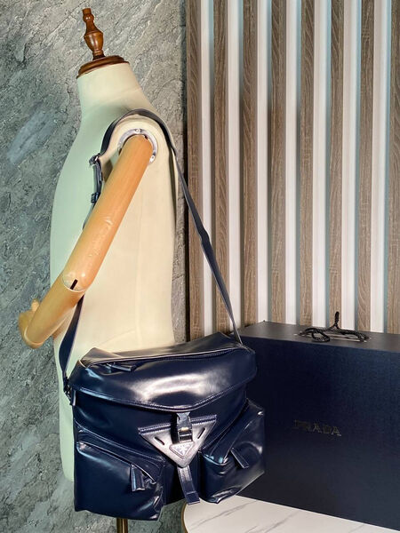 Мужская сумка мессенджер Prada мужской кожа черный 167082-2