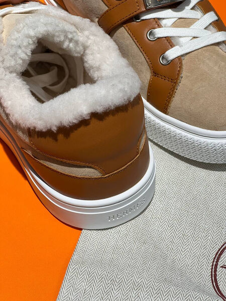 Кеды Hermès женский замша бежевый 166601-3