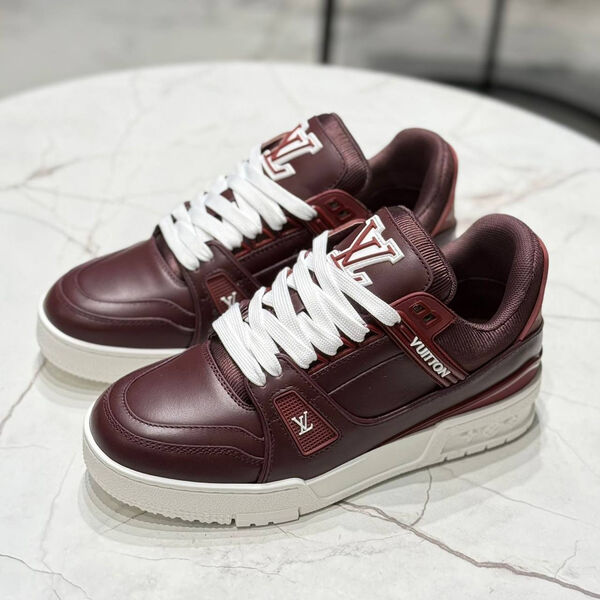 Кроссовки Louis Vuitton женский кожа бордовый 173901-3