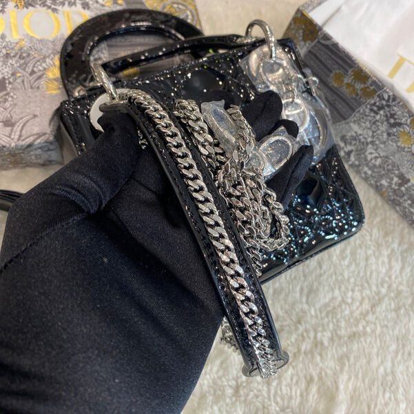 Сумка Christian Dior Lady женский кожа черный 97570-3