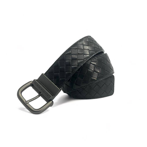 Мужской ремень двухсторонний Bottega Veneta мужской кожа черный 150099-2