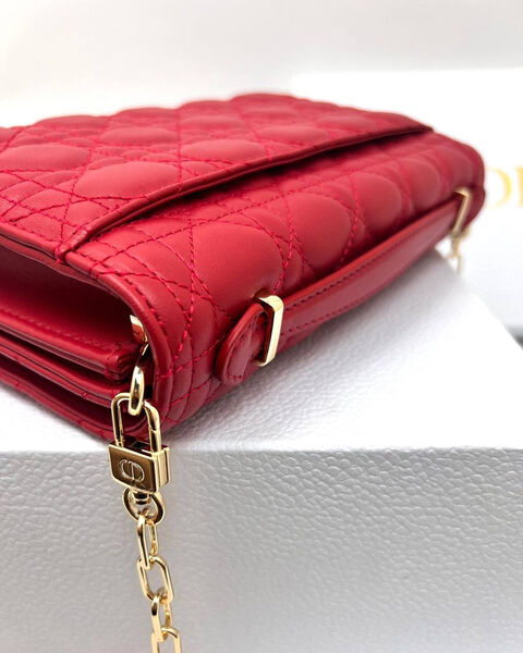 Сумка Christian Dior Handle женский кожа бордовый 152943-3