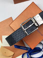 Мужской ремень Louis Vuitton мужской кожа черный 105310-4