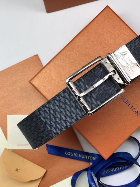 Мужской ремень Louis Vuitton мужской кожа черный 105310-4