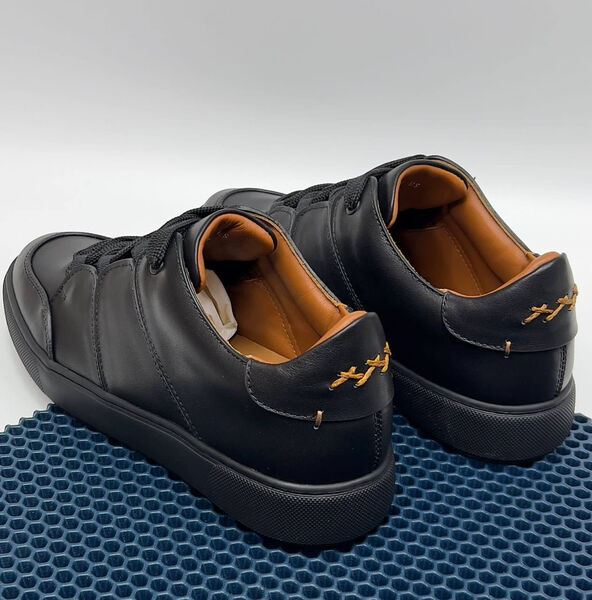 Мужские кеды Zegna мужской кожа черный 131532-4