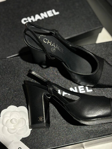 Туфли Chanel женский кожа черный 148020-3