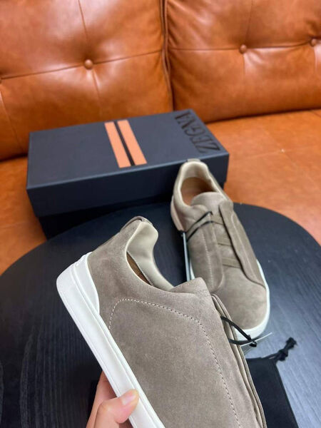 Мужские кеды Zegna мужской замша бежевый 165753-7