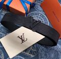Ремень Louis Vuitton мужской кожа черный 63606-1