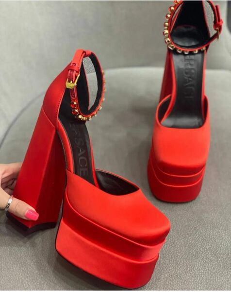 Туфли Versace женский кожа swift винный 81697