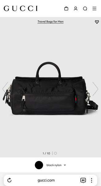 Дорожная сумка Gucci мужской нейлон черный 170722-6