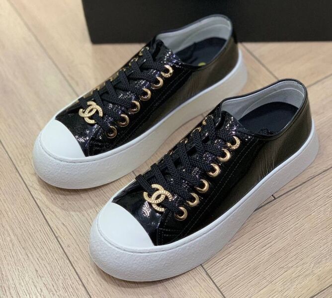 Кеды Chanel женский кожа черный 146139