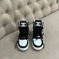 Кеды высокие Chanel женский кожа черный 126292-2