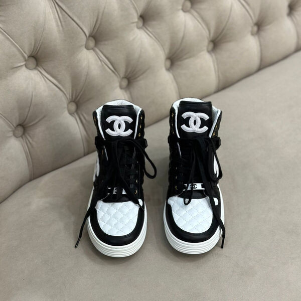 Кеды высокие Chanel женский кожа черный 126292-2