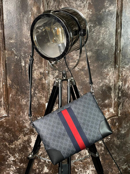 Мужская сумка мессенджер Gucci мужской кожа графитовый 108641-3