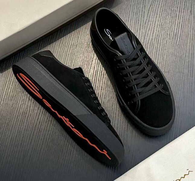 Мужские кеды Santoni мужской замша черный 194700
