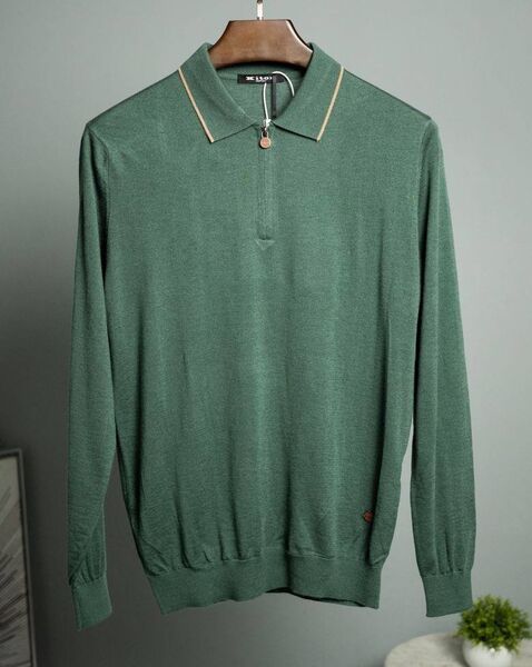 Мужское поло Kiton мужской болотный 160541