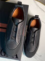 Мужские кроссовки Zegna мужской кожа черный 169130-5