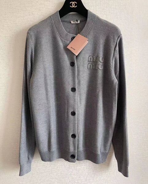 Кaрдиган Miu Miu женский вязаная ткань графитовый 128562
