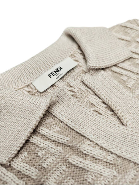 Кофта Fendi женский вязаная ткань бежевый 178854-3
