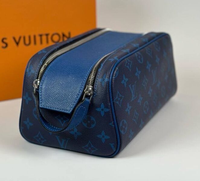 Несессер косметичка Louis Vuitton женский кожа синий 152407