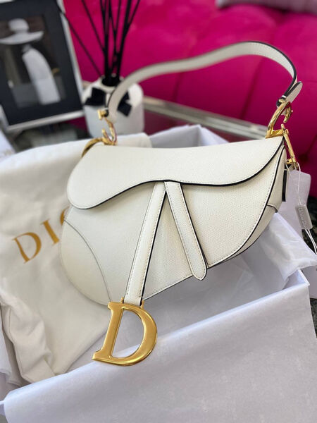 Сумка Dior Saddle женский кожа белый 74381-8