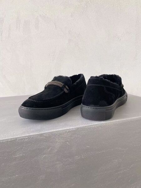 Лоферы Brunello Cucinelli женский овчина черный 39754-2