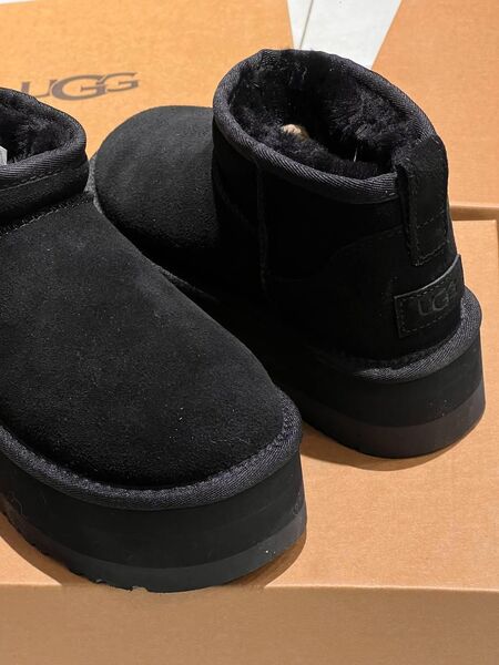 Угги Ugg Platform Mini женский замша черный 167673-4
