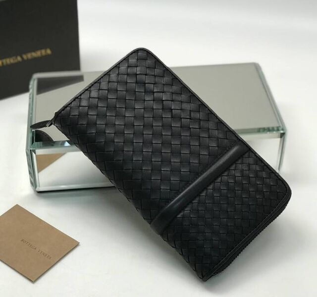 Мужской портмоне Bottega Veneta мужской кожа черный 50272