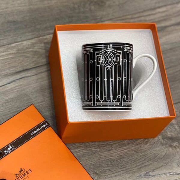 Чашка Hermès черный,белый 87096