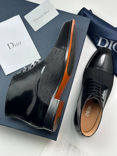 Мужские ботинки Christian Dior мужской кожа черный 170835-5