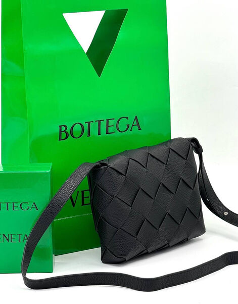 Мужская сумка мессенджер Bottega Veneta мужской кожа черный 193786-6