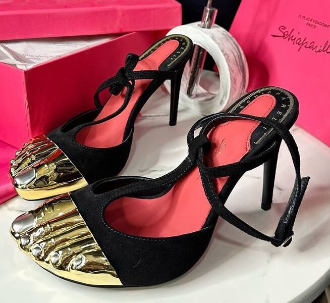 Туфли Schiaparelli женский замша черный,белый 182122