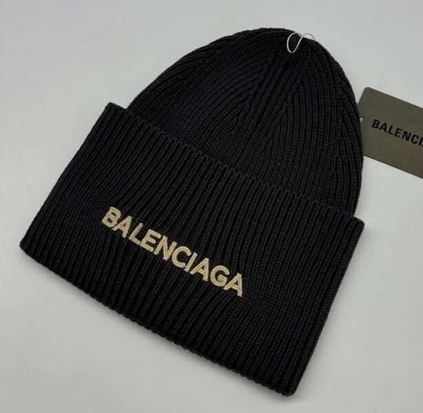 Мужская шапка Balenciaga мужской вязаная ткань черный,серебристый 170661