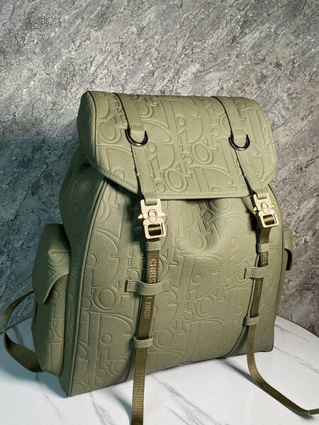 Мужской рюкзак Christian Dior мужской кожа болотный 168447-6