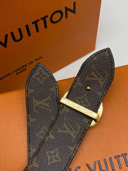 Ремень двухсторонний Louis Vuitton женский кожа черный 188127-3
